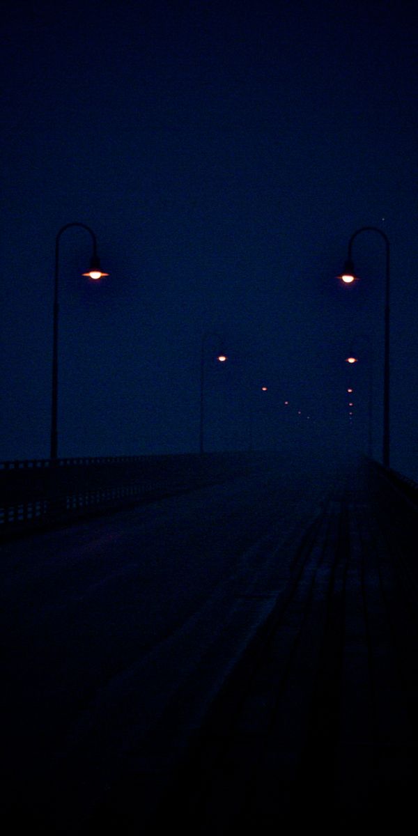 Captivating Nighttime Bridge Wallpaper: Moonlit Road and Soft Lights