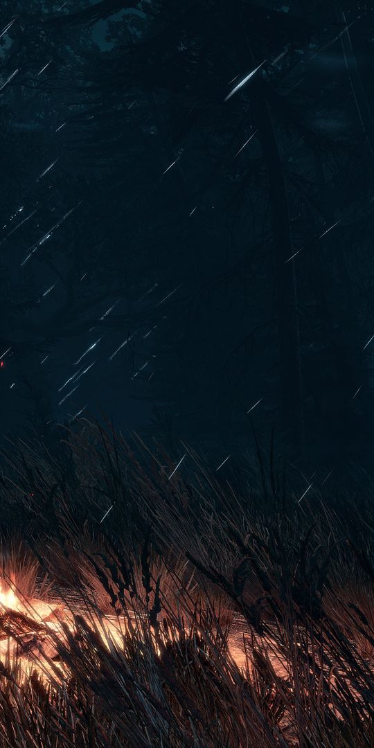 Geralt of Rivia Meditating by the Bonfire in The Witcher 3
