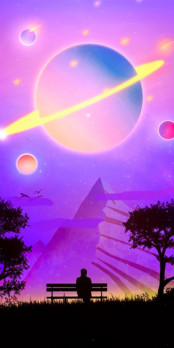 Phone wallpaper: Person, Silhouette, Human, Loneliness, Night, Art, Universe free download