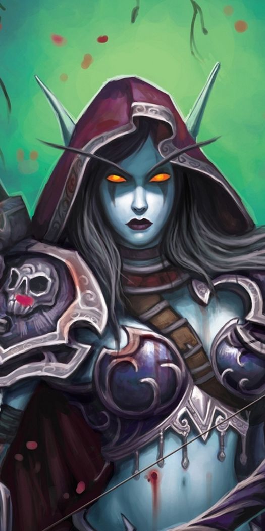 Phone wallpaper: Sylvanas Windrunner, Elf, World Of Warcraft, Warcraft, Armor, Fantasy, Flower, Rose