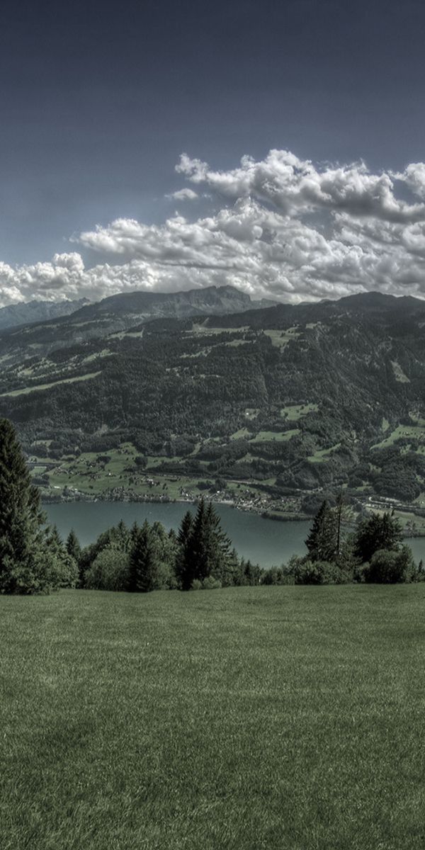 Breathtaking Scenic View of Mountains and River