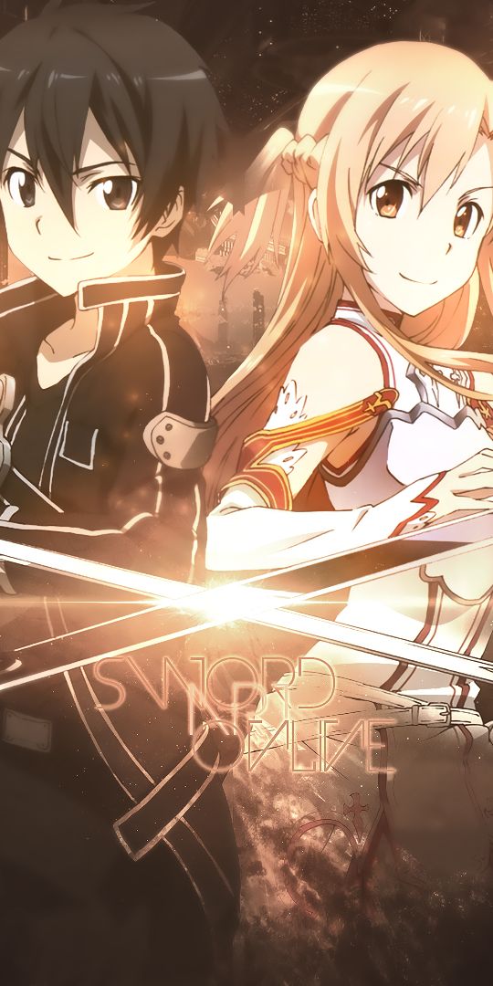 Dynamic Wallpaper of Asuna Yuuki and Kirito from Sword Art Online