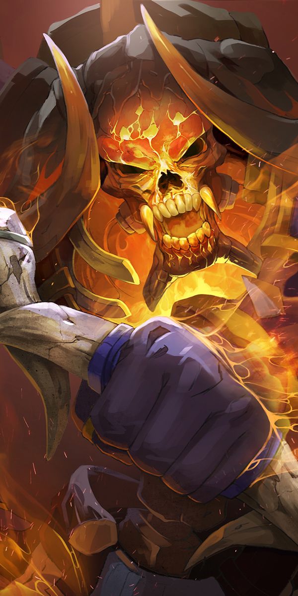 Epic Dota 2 iPhone Wallpaper: Fiery Character in 4K Resolution