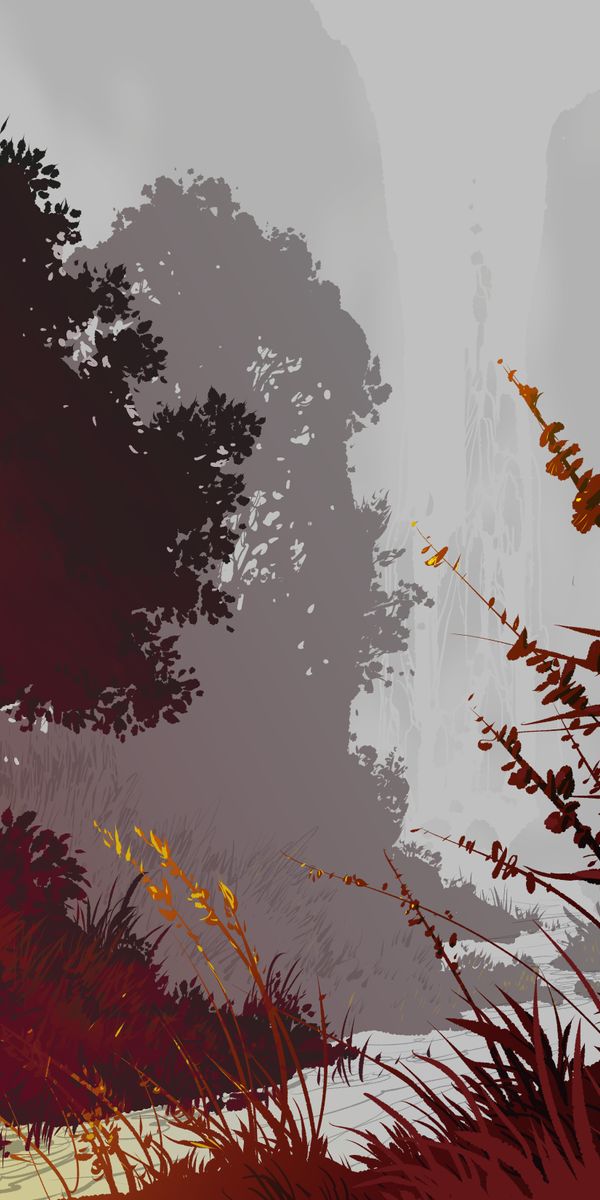 Beautiful Vector Landscape Featuring a Waterfall and Verdant Foliage