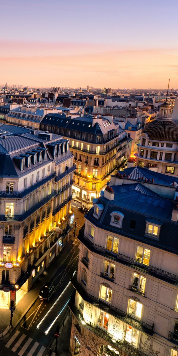 Phone wallpaper: Cities, Paris, France, Evening, Man Made free download