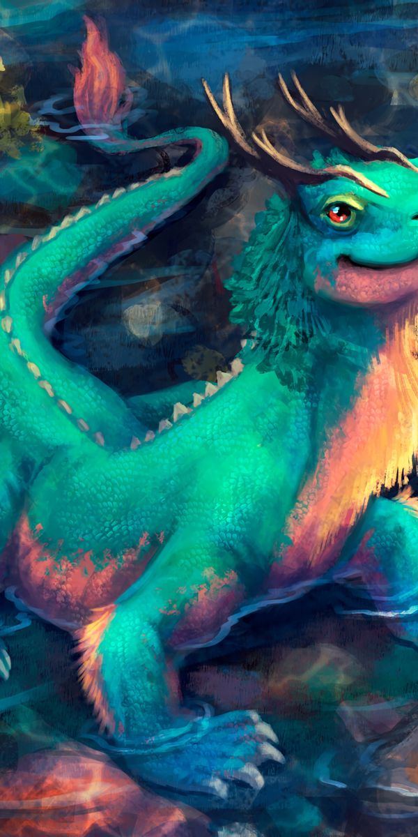Trendy Vibrant Dragon Lizard Wallpaper for Your Mobile