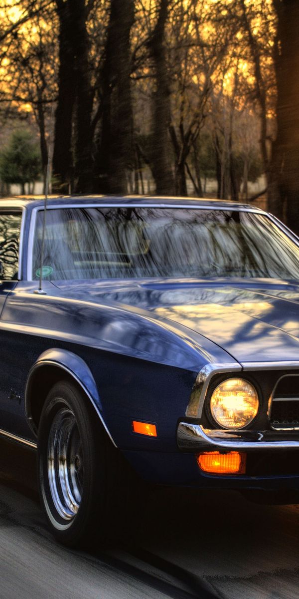 Ford Mustang Driving into the Sunrise