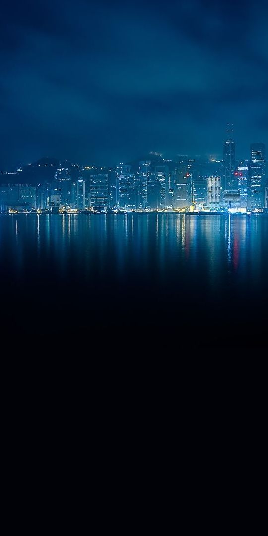 Breathtaking Night Skyline of Hong Kong's Skyscrapers