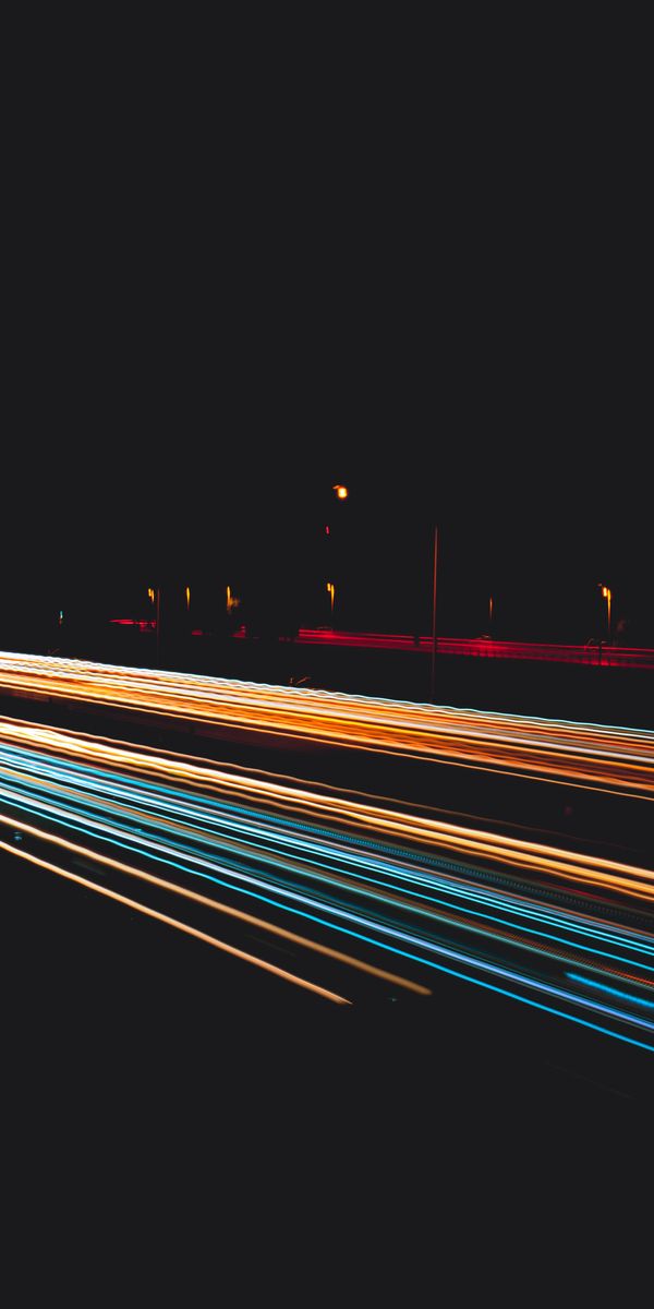 Phone wallpaper: Long Exposure, Road, Glow, Multicolored, Motley, Dark free download