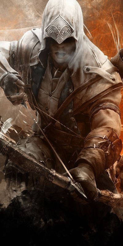 Pretty Assassin's Creed Phone Wallpaper Featuring Orange Art