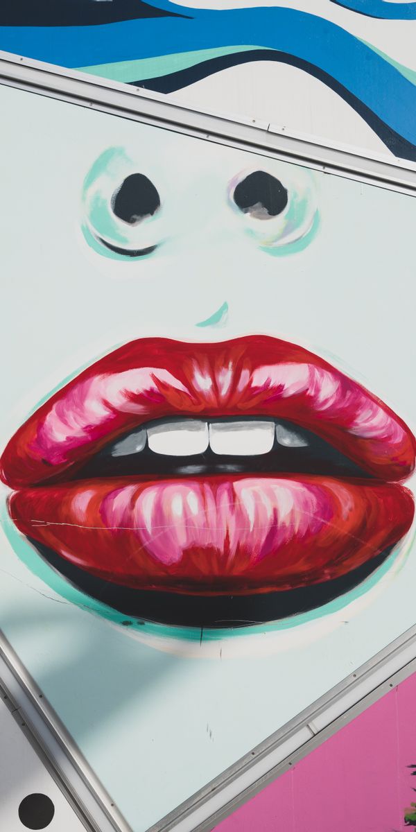 Phone wallpaper: Mural, Nose, Wall, Graffiti, Art, Lips free download
