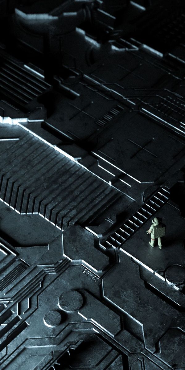 Futuristic Metallic Processor Design for Phone Wallpaper