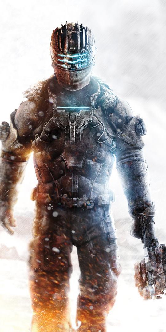 Epic Dead Space Mobile Wallpaper: Isaac Clarke in a Chilling Landscape