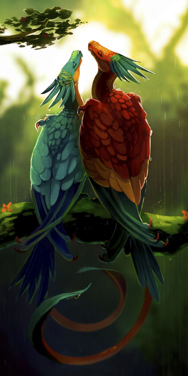 Phone wallpaper: Dragons, Motley, Multicolored, That's Incredible, Pair, Couple, Fiction, Art,