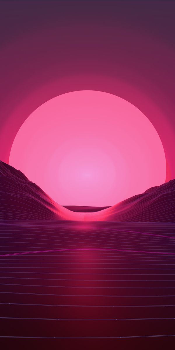 Vibrant Vaporwave Sunset Scene for Your Mobile Background