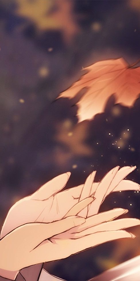 Anime Girl with Brown Hair and Scarf in a Beautiful Fall Scene