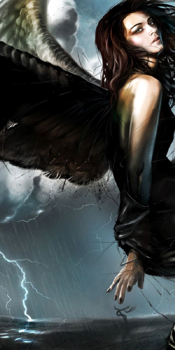 Phone wallpaper: Dark, Angel free download