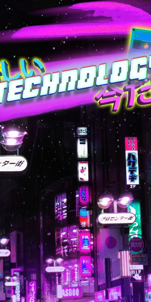 Ultra HD Vaporwave Nightscape of Tokyo with Neon Lights