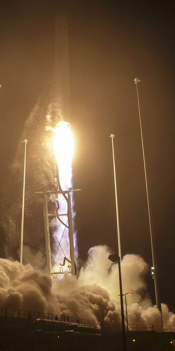 Phone wallpaper: Smoke, Night, Rocket, Man Made free download
