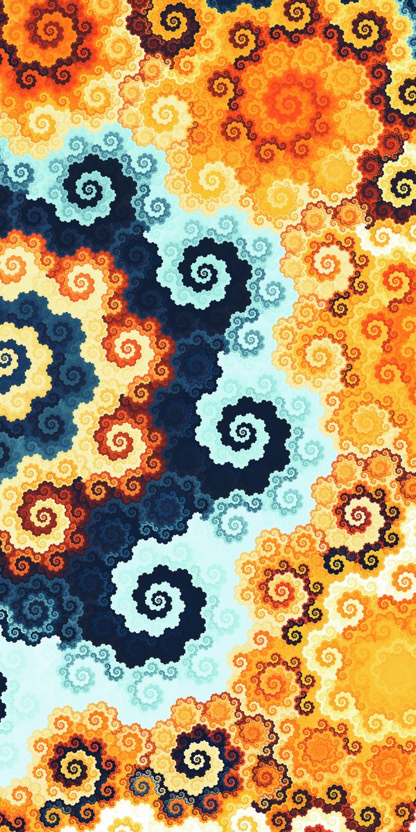 Vibrant Multicolored Fractal Swirls for Your Mobile Wallpaper