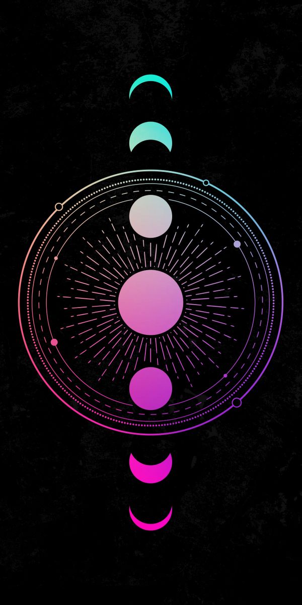 Abstract Sun and Moon Circles Wallpaper
