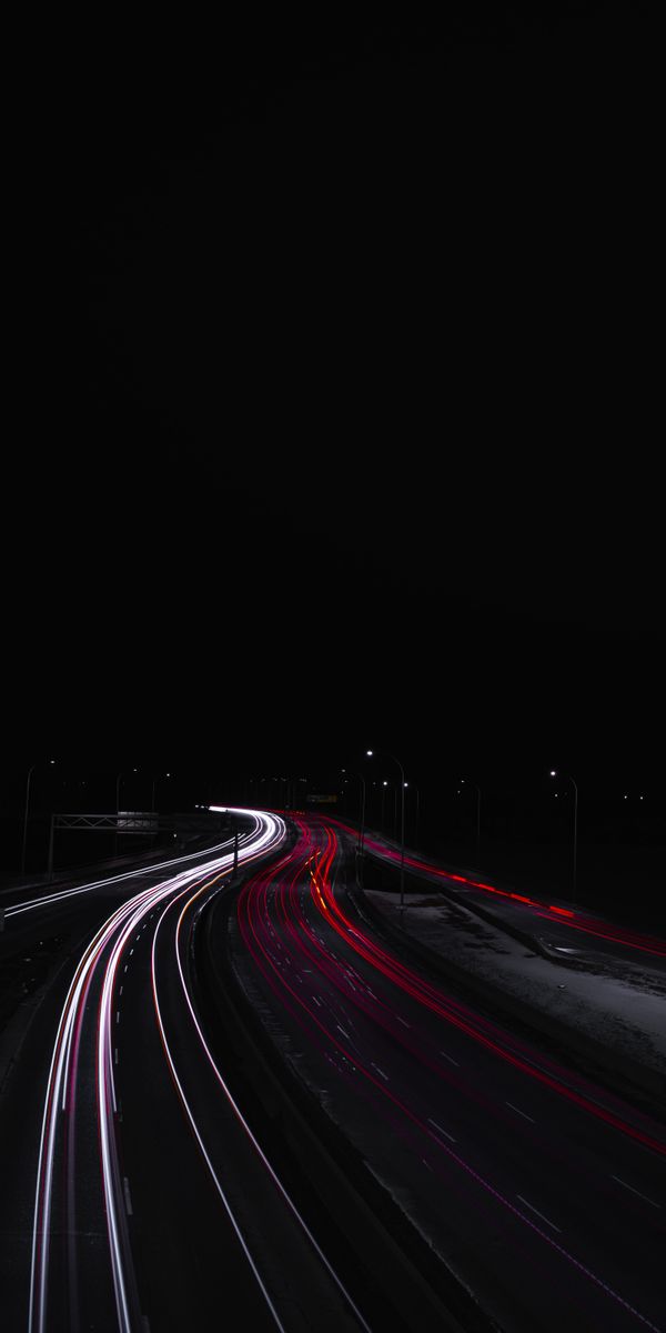 Long Exposure Night Road with Dynamic Lights