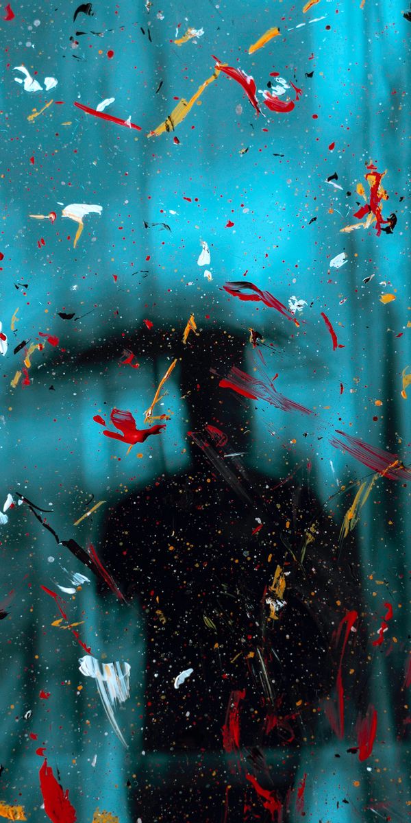 Colorful Abstract Silhouette on Glass Wallpaper