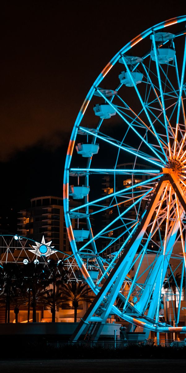 Aesthetic Night Illuminations of a Ferris Wheel