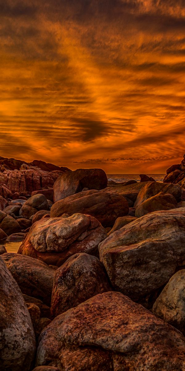 Phone wallpaper: Sunset, Sky, Beach, Earth, Glow, Australia free download