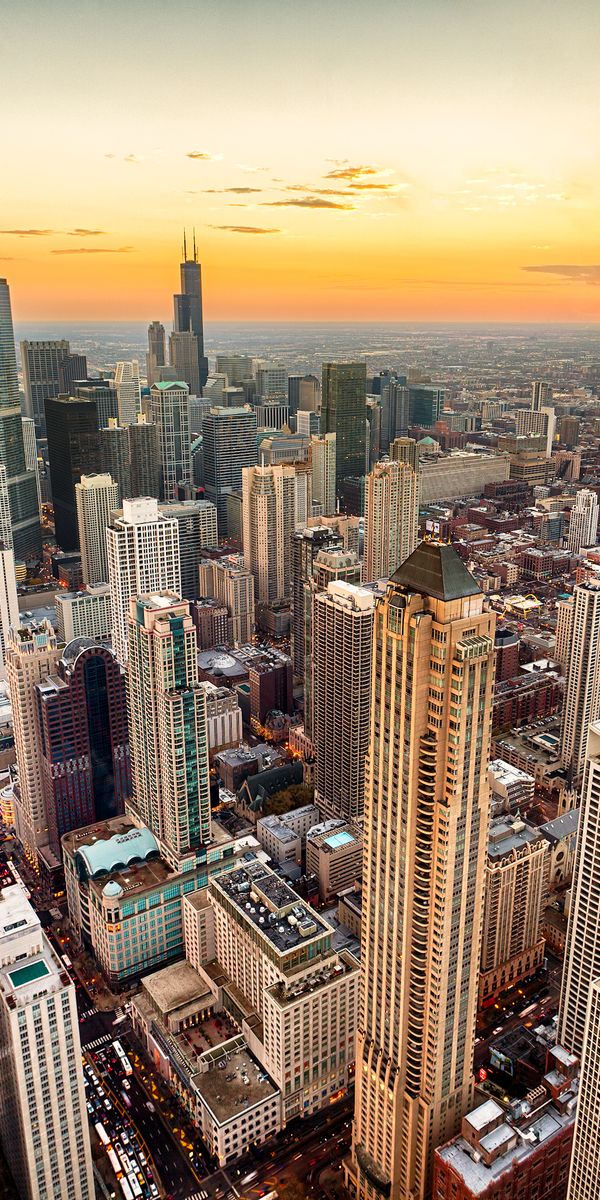 Phone wallpaper: Cities, Usa, City, Skyscraper, Building, Horizon, Cityscape, Chicago, Man Made free