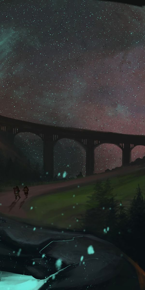 Breathtaking Universe-Inspired Bridge Scene for Phone Wallpaper