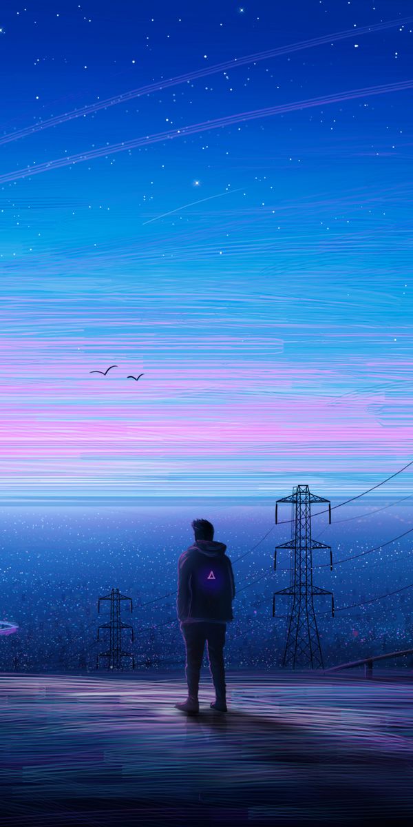 Serene Silhouette Against the Horizon - Perfect for Phone Wallpaper