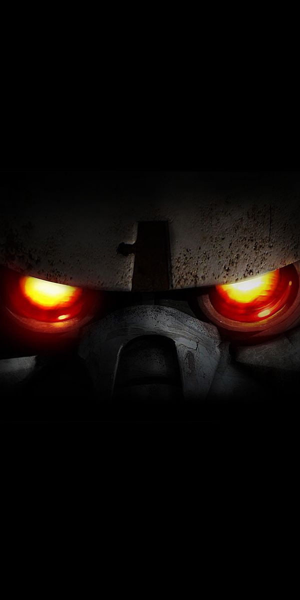 Dark Warrior with Fiery Eyes - Perfect Mobile Wallpaper
