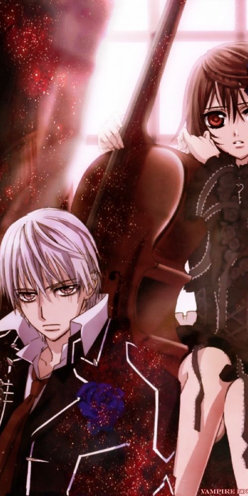 Phone wallpaper: Anime, Dark, Rabbit, Uniform, Cello, Yuki Cross, Vampire Knight, Kaname Kuran, Zero