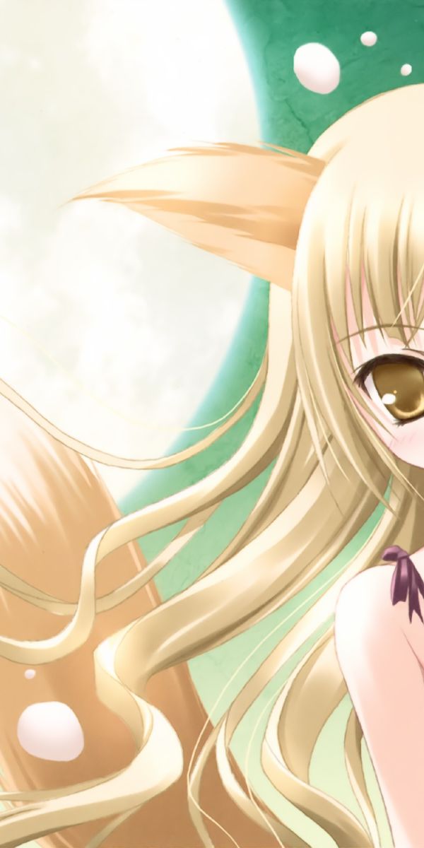 Charming Anime Girl with Fox Ears - 4K iPhone Wallpaper