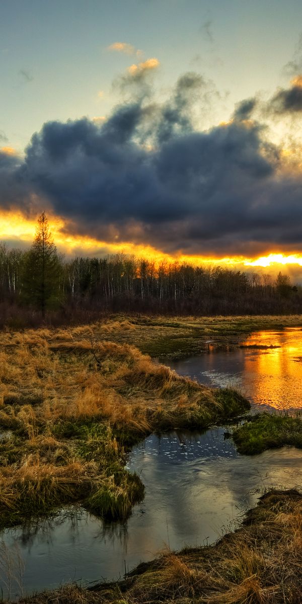 Breathtaking Sunset Over Tundra Landscape
