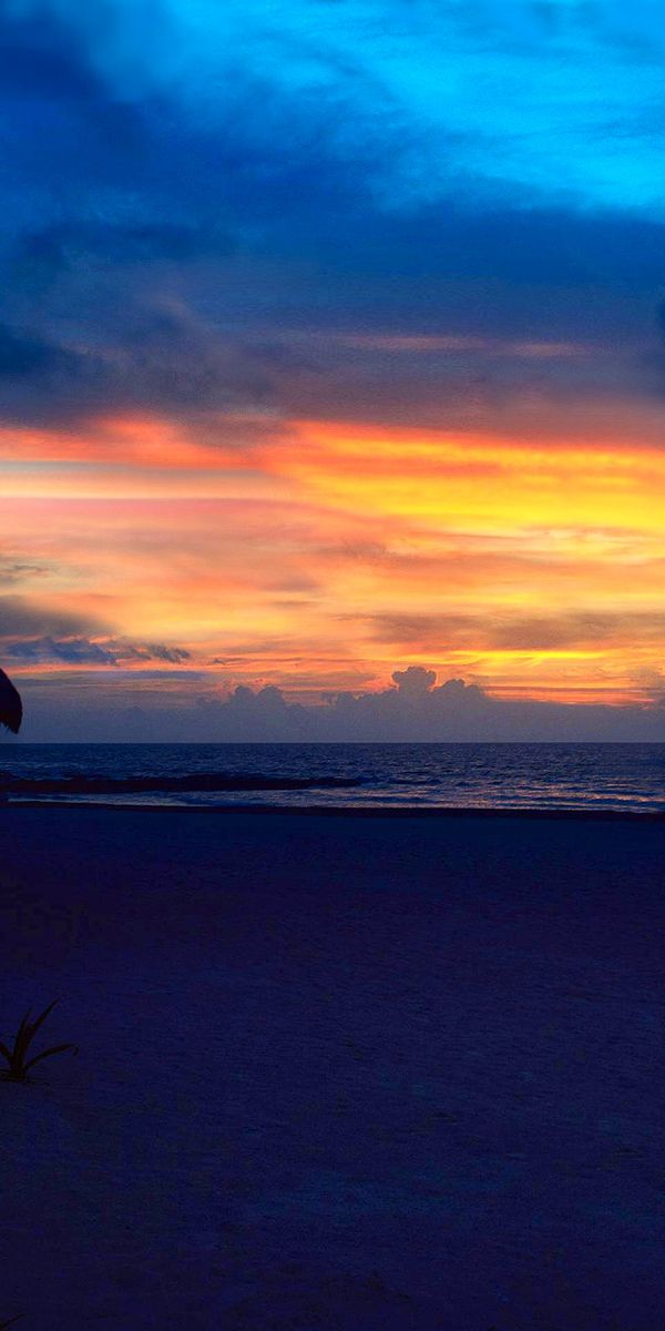 Phone wallpaper: Sunset, Sky, Twilight, Beach, Tropical, Cloud, Photography free download