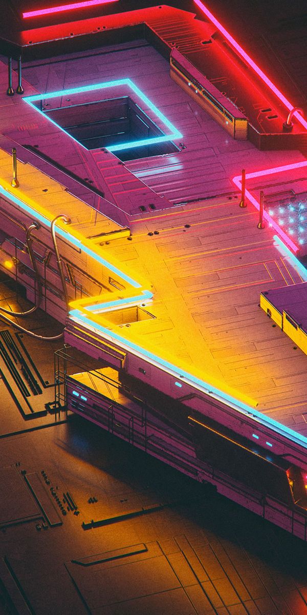 Vibrant Futuristic Neon Lightning Phone Wallpaper with Artful Design