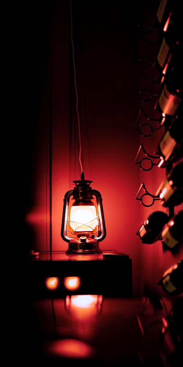Cool Red Neon Lamp in Dark Setting