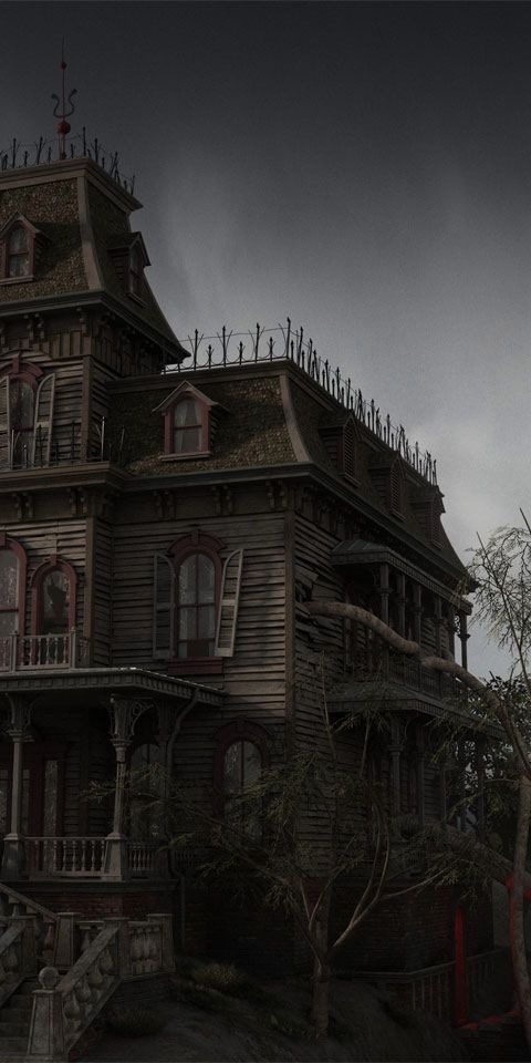 Haunted Dark Mansion Mobile Wallpaper