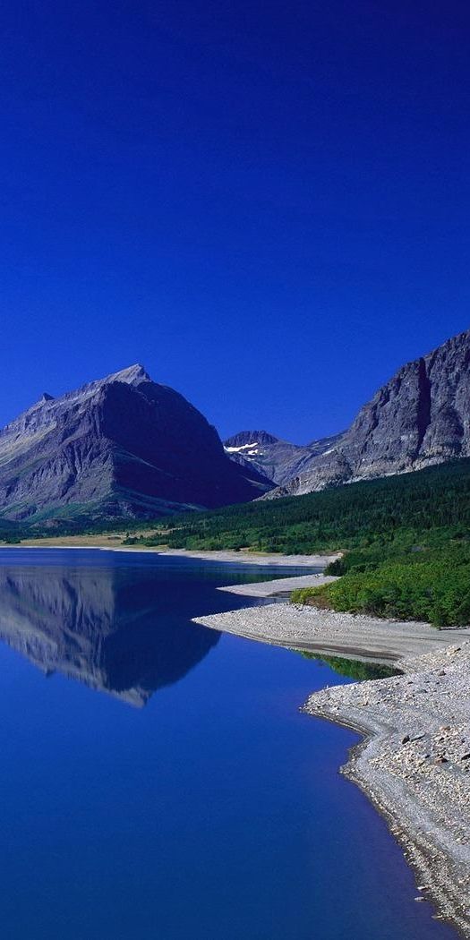 Mesmerizing Blue Landscape with Lakes and Mountains