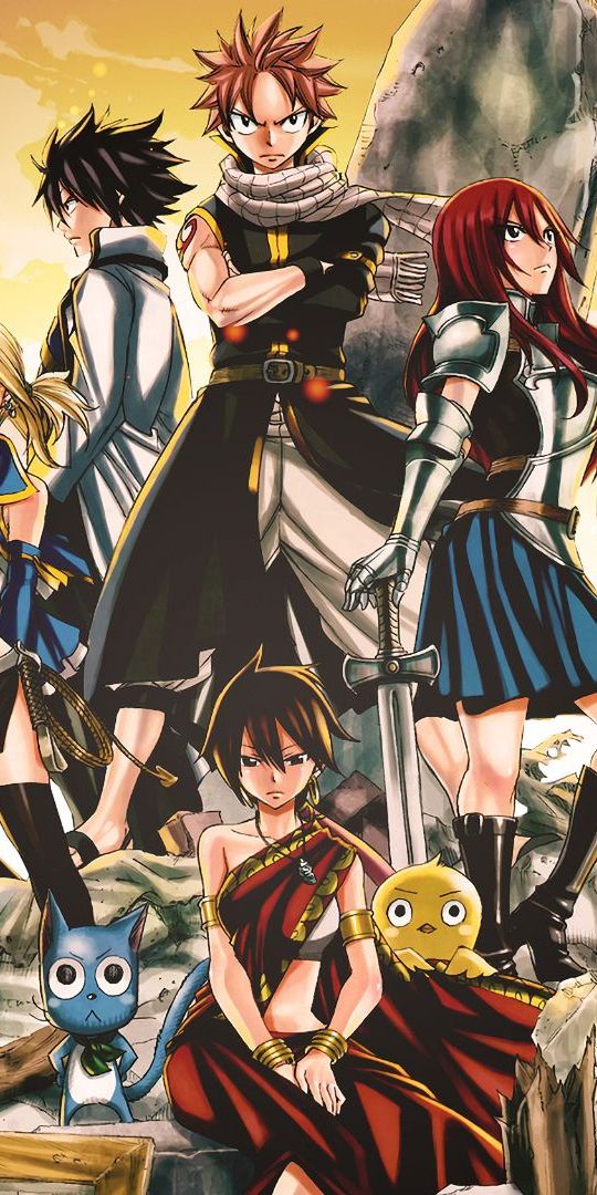 Epic Fairy Tail Movie Wallpaper Featuring Phoenix Priestess Characters - Free Phone Background