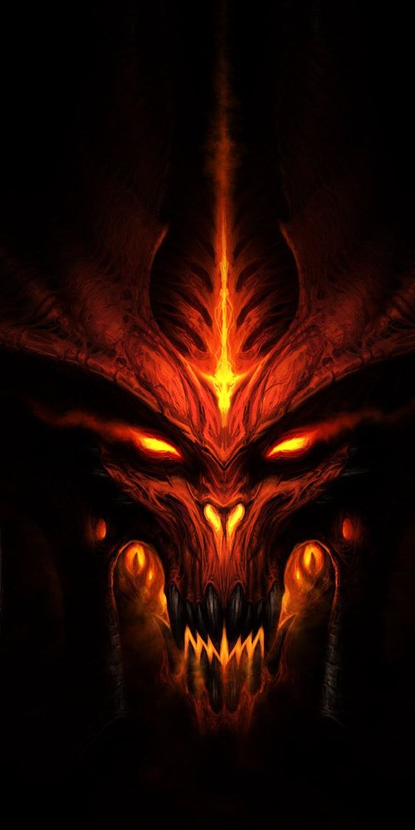 Diablo III Demon: Dark and Fiery Phone Wallpaper