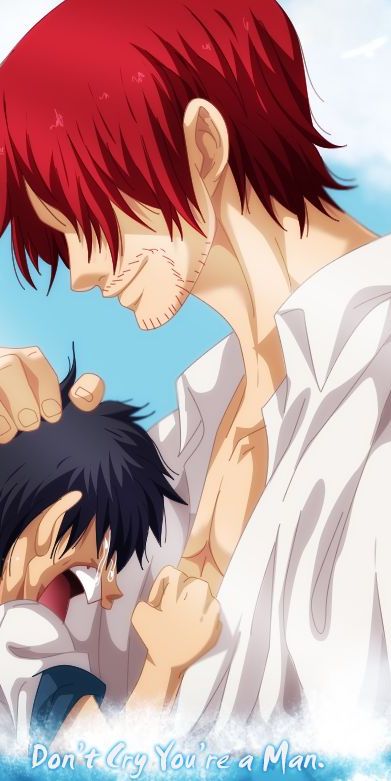 Shanks and Monkey D. Luffy Heartwarming Scene from One Piece