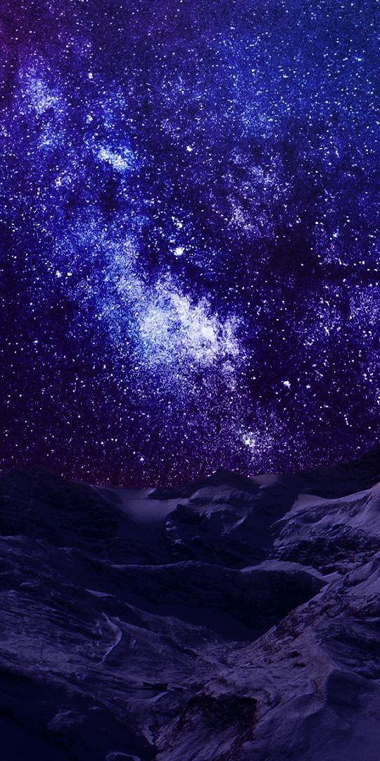 Majestic Mountain Under a Starry Night Sky