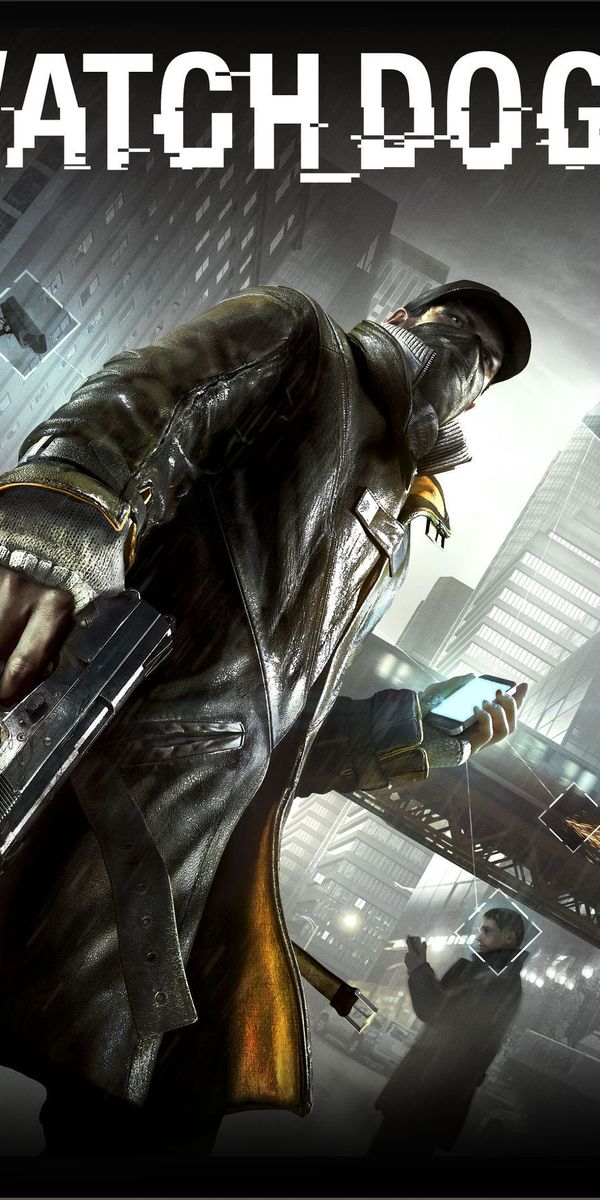 Watch Dogs 4K Phone Wallpaper Featuring Aiden Pearce in Urban Setting