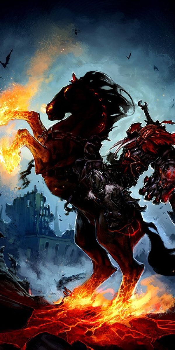 High-Quality DarkSiders: Wrath of War Wallpaper with Fiery Horse