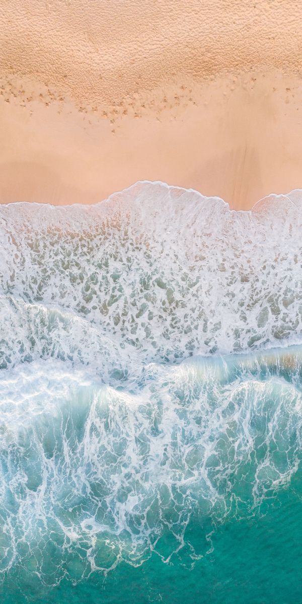 Phone wallpaper: Surf, View From Above, Nature, Sand, Wave, Beach, Sea free download