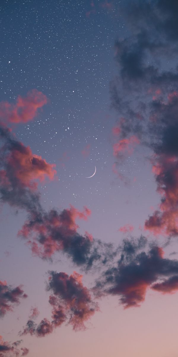 Breathtaking Night Sky with Moon and Stars