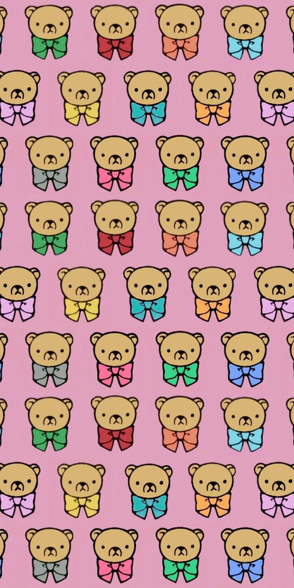 Charming Multicolored Bear Phone Wallpaper with Unique Textures